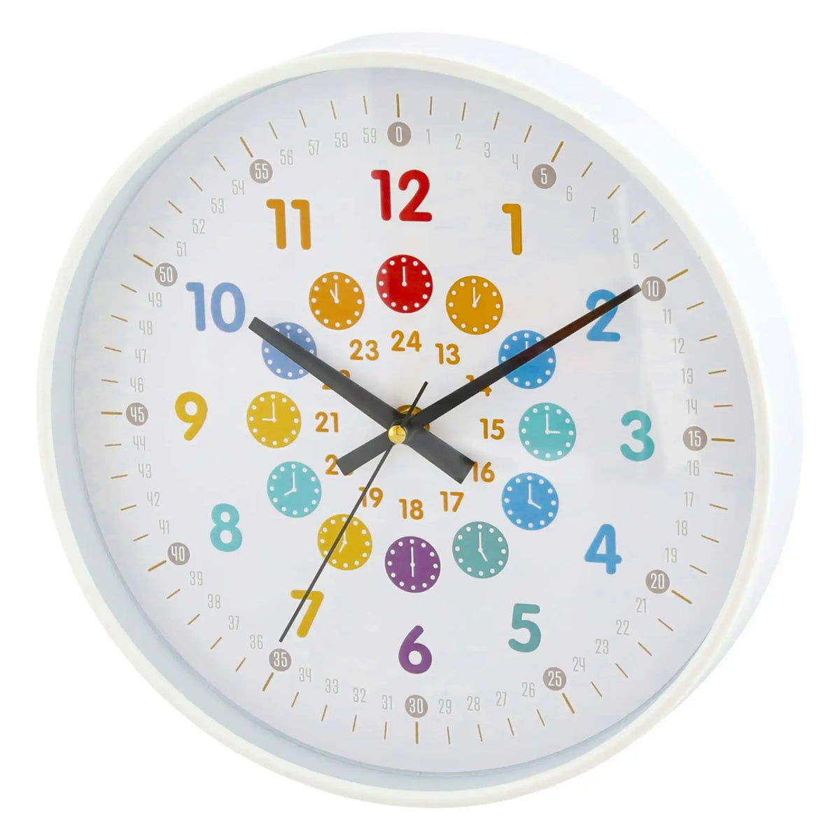 Lernuhr Kinderuhr Wanduhr weiß analoge Montessori Wanduhr Kinderzimmer Mädchen Jungen