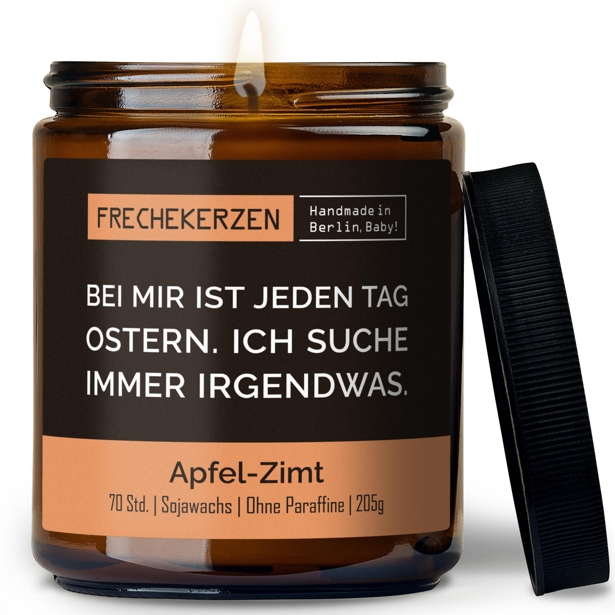 Duftkerze mit Spruch | bei mir ist jeden tag ostern. ich suche immer irgendwas.