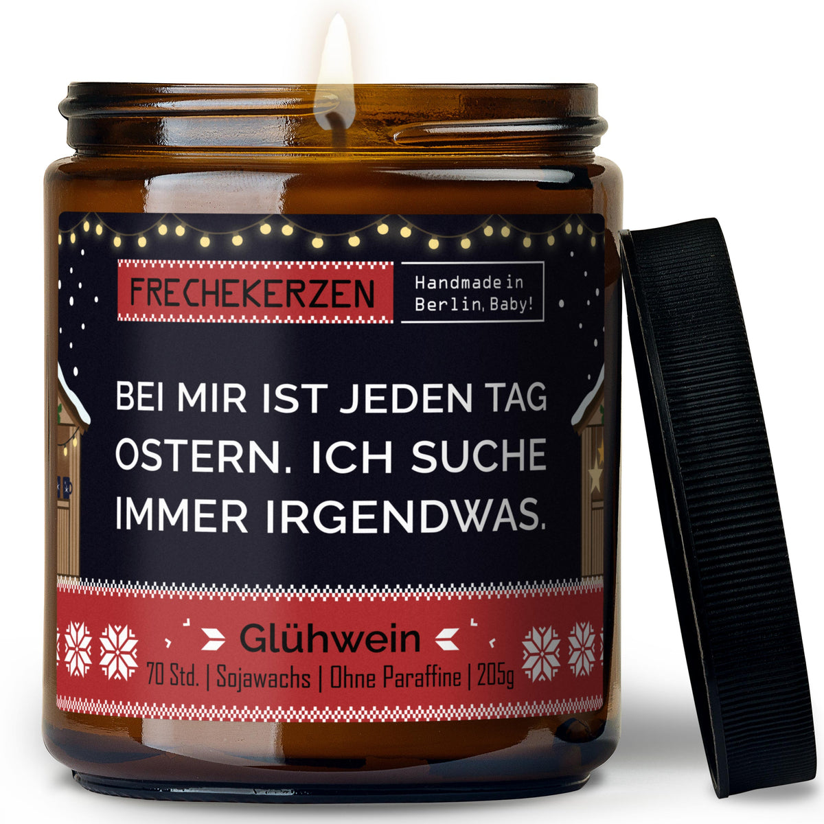 Duftkerze mit Spruch | bei mir ist jeden tag ostern. ich suche immer irgendwas.