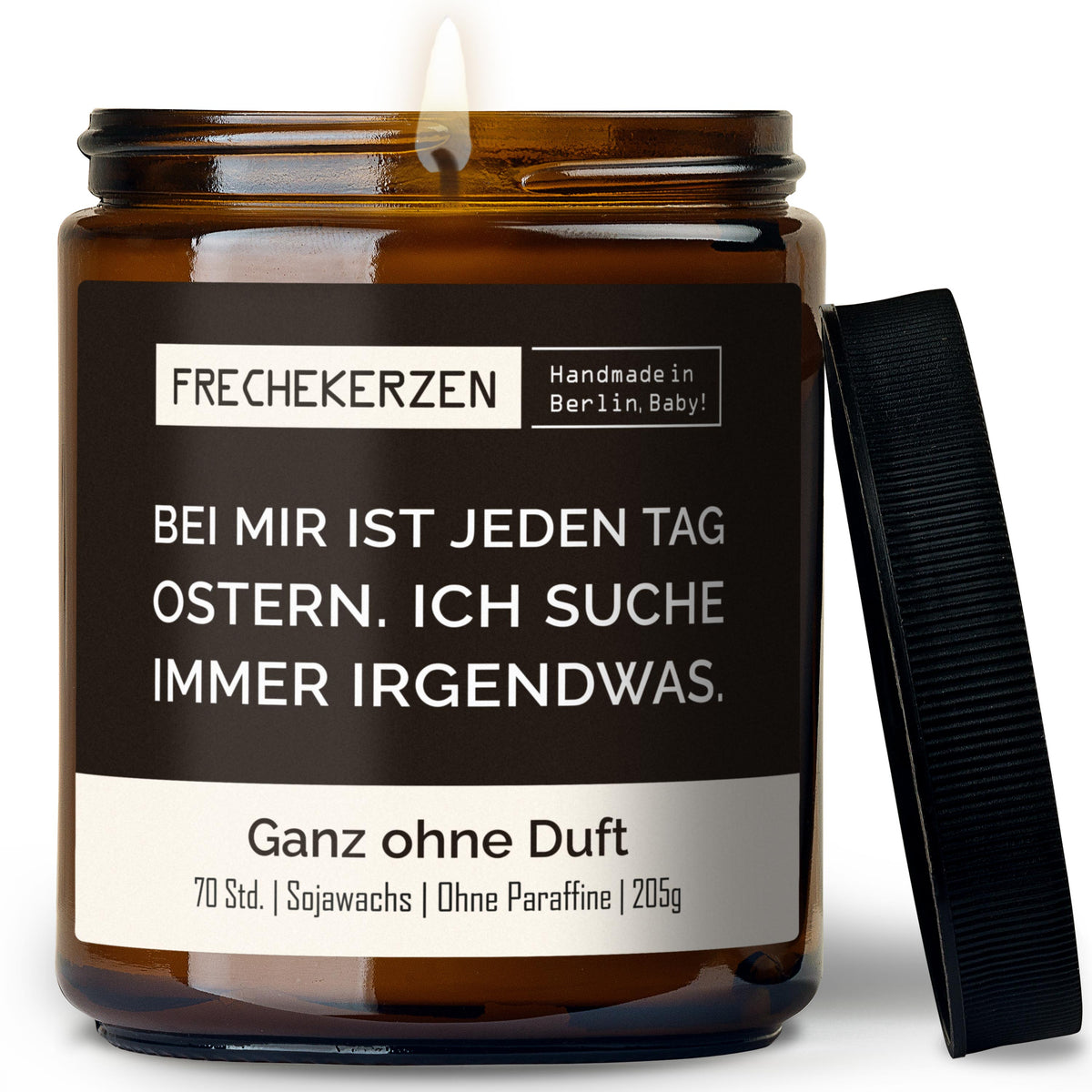 Duftkerze mit Spruch | bei mir ist jeden tag ostern. ich suche immer irgendwas.