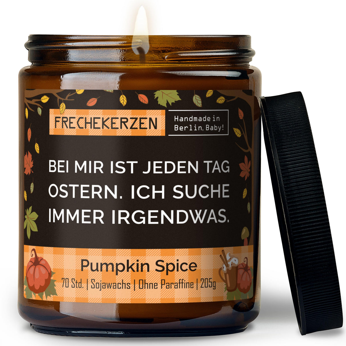 Duftkerze mit Spruch | bei mir ist jeden tag ostern. ich suche immer irgendwas.