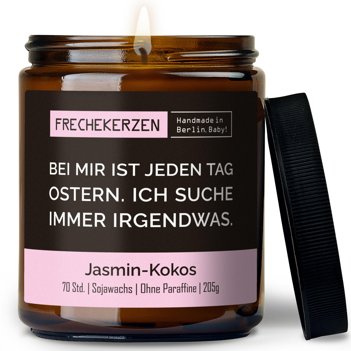 Duftkerze mit Spruch | bei mir ist jeden tag ostern. ich suche immer irgendwas.