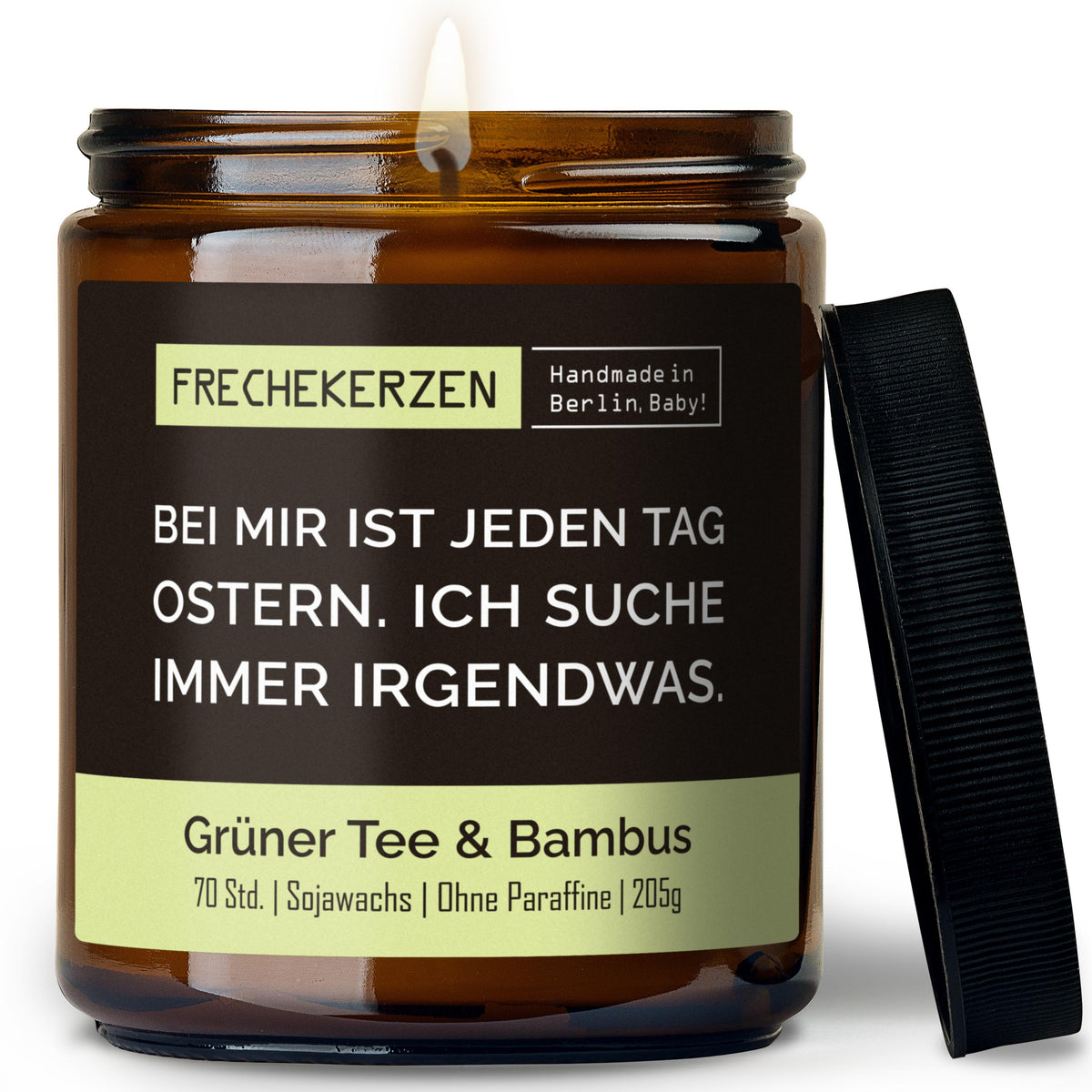 Duftkerze mit Spruch | bei mir ist jeden tag ostern. ich suche immer irgendwas.