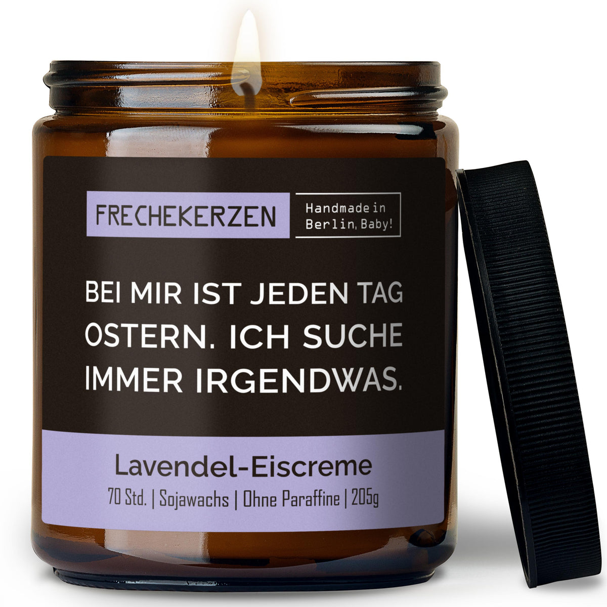 Duftkerze mit Spruch | bei mir ist jeden tag ostern. ich suche immer irgendwas.