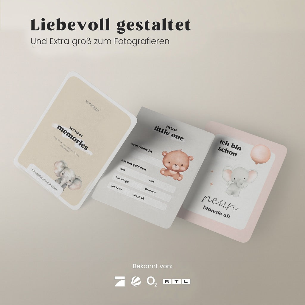 KidzzCamp Baby-Meilensteinkarten „My First Memories“