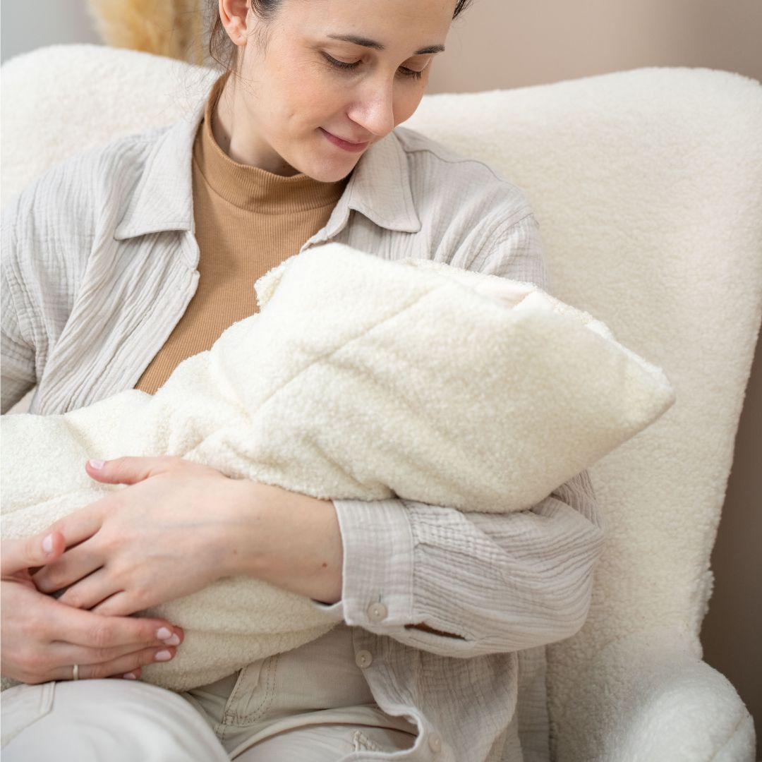 Pucksack Teddystoff Bouclé mitwachsend - Nachhaltiger Babyschlafsack