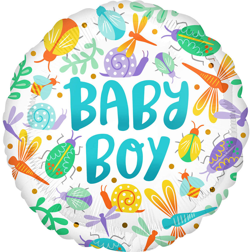 18"/Ø45cm Folienballon "Baby Boy" | Wasserfarben