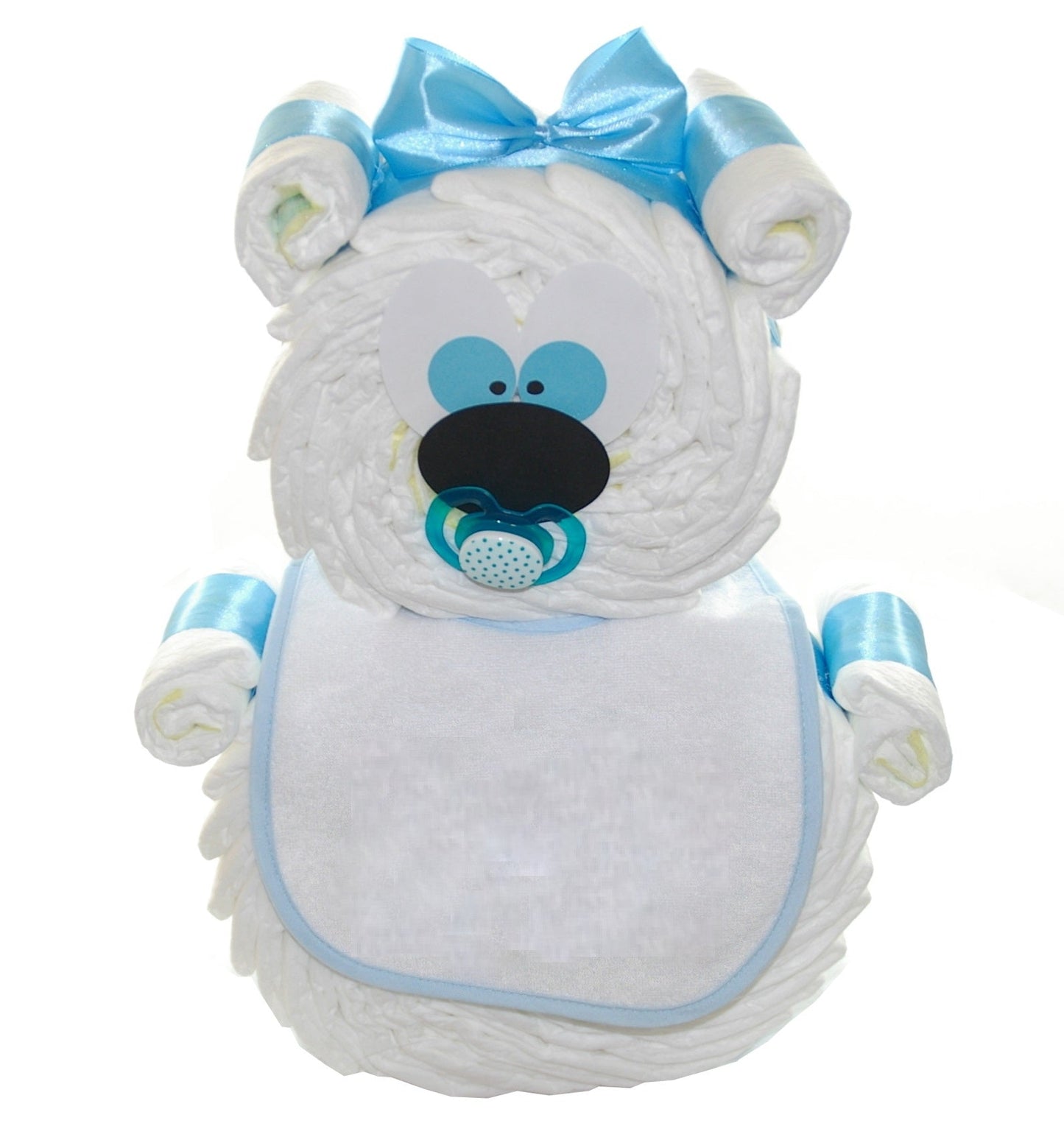 KidzzCamp Windeltorte Windelbär blau Lätzchen personalisierbar