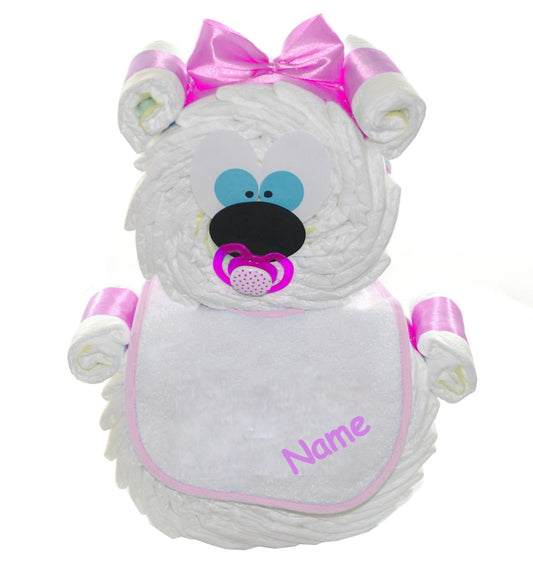 KidzzCamp Windeltorte Windelbär rosa personalisierbar