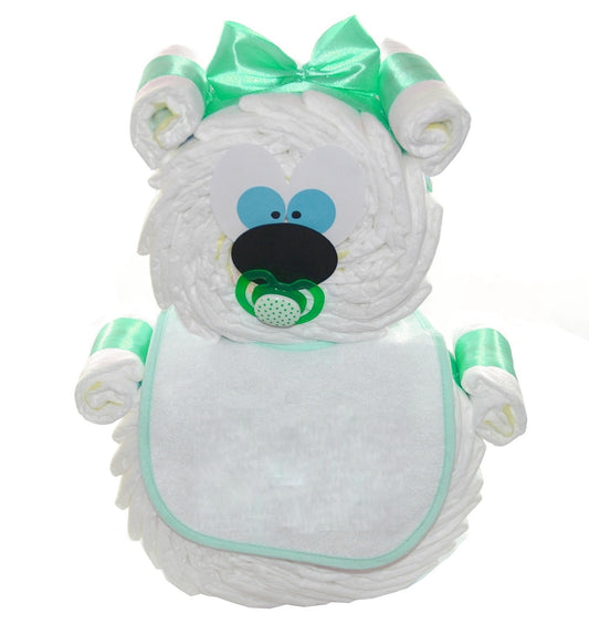 KidzzCamp Windeltorte Windelbär türkis personalisierbar