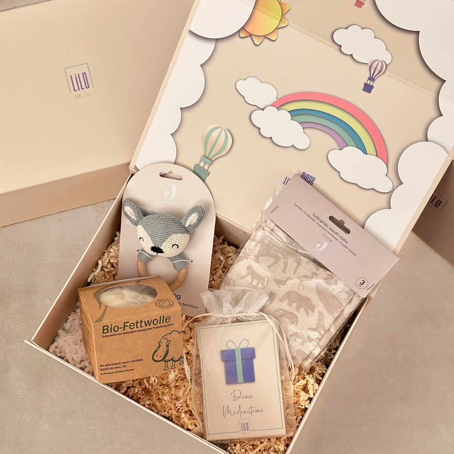 KidzzCamp – Premium Baby-Geschenkbox "Wild Animals Box"